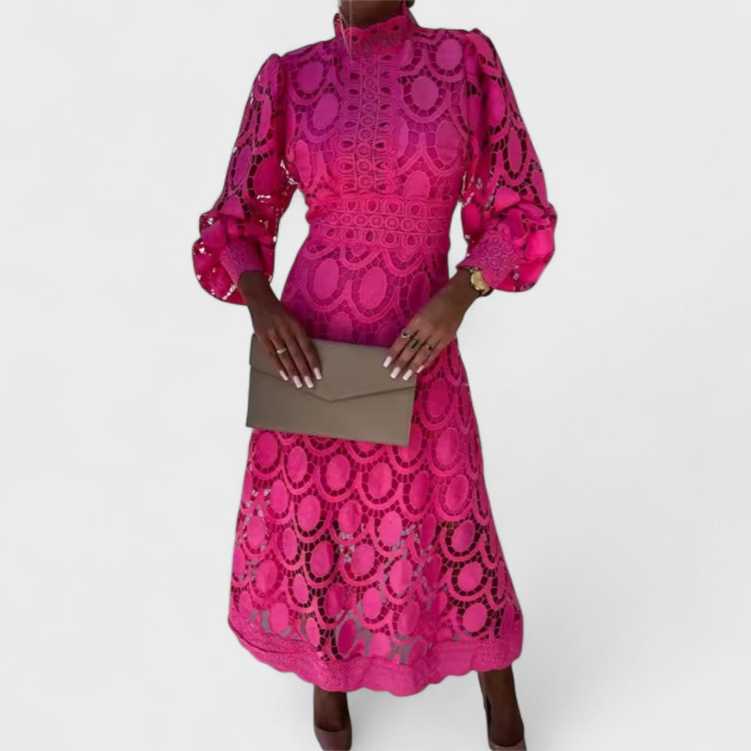 Elise - Shiny lace dress, feminine