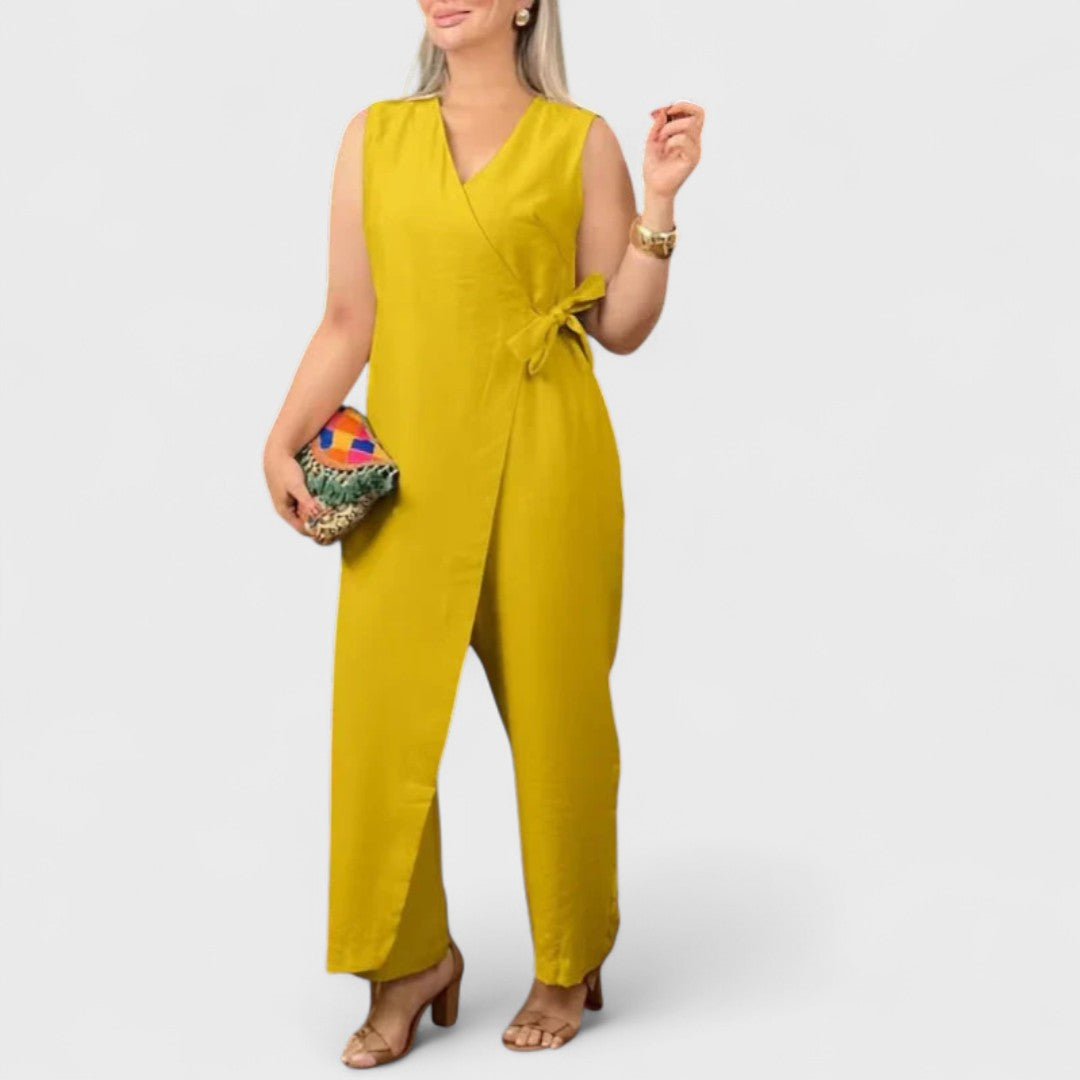 Inès - Elegant V-Neck Jumpsuit