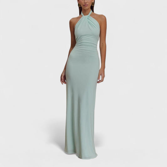 Klara – Curvy hedvábné šaty s halter výstřihem