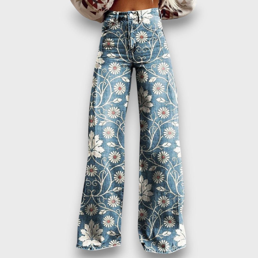 Elaya – Boho Floral Print Jeans