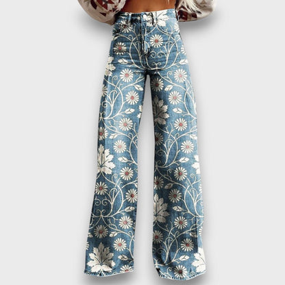 Elaya – Boho Floral Print Jeans