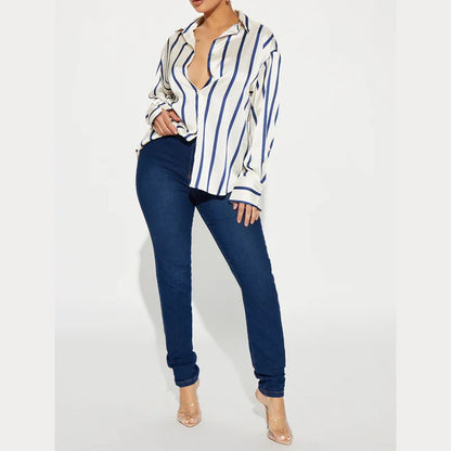 Delaney striped silk blouse