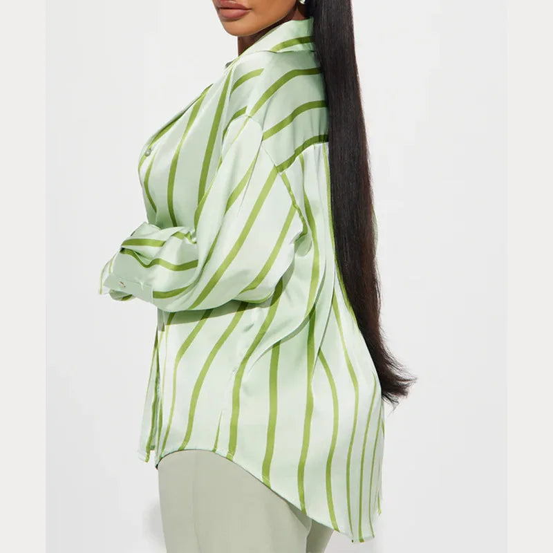 Delaney striped silk blouse