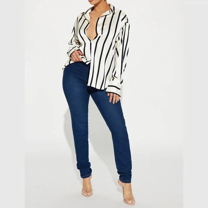 Delaney striped silk blouse