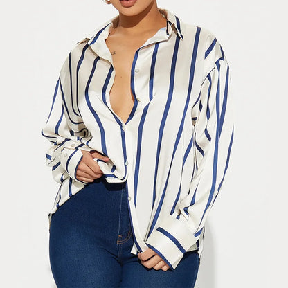 Delaney striped silk blouse