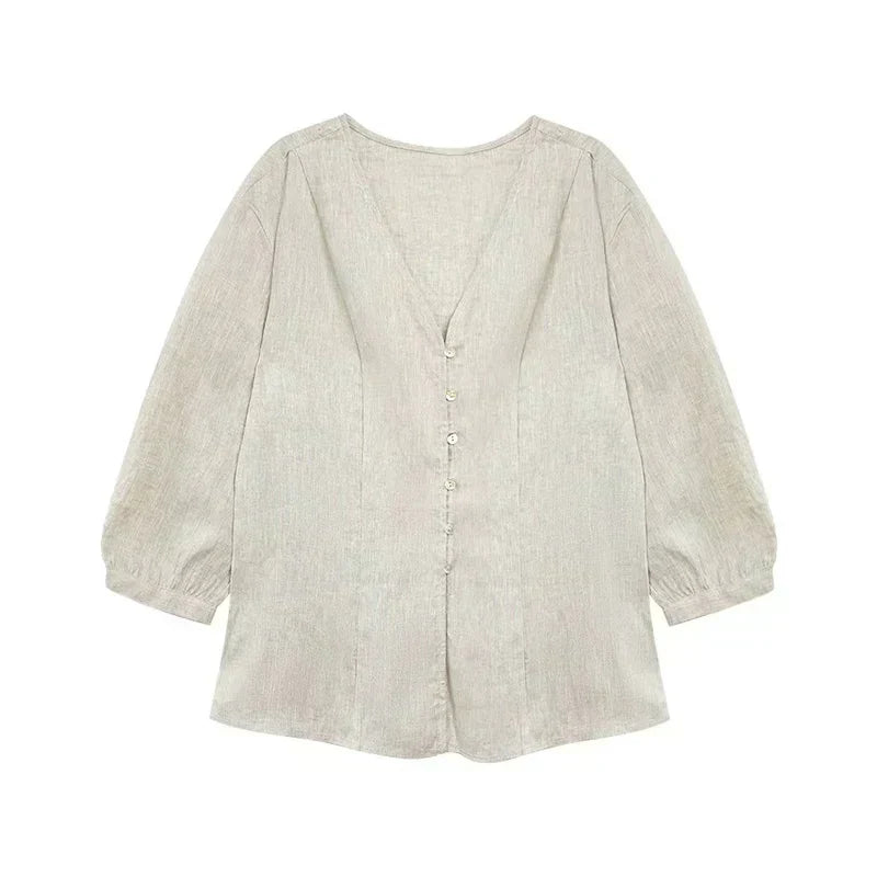 Silk V-neck blouse
