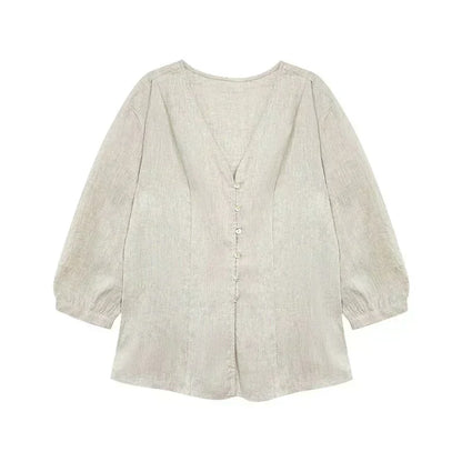 Silk V-neck blouse