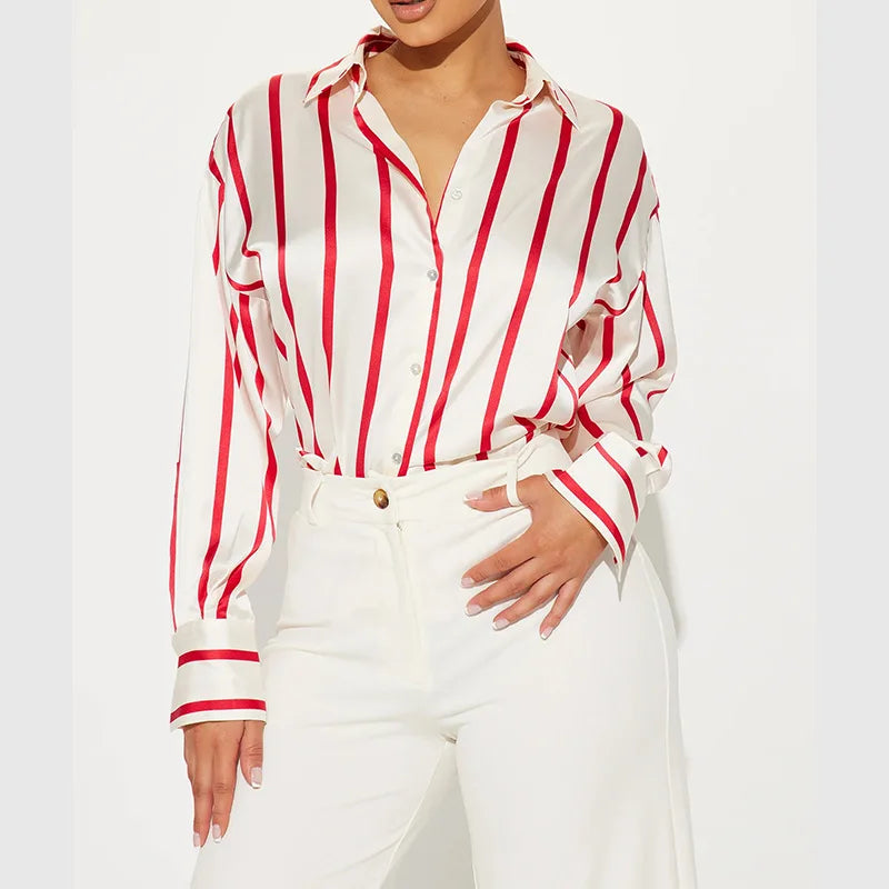 Delaney striped silk blouse