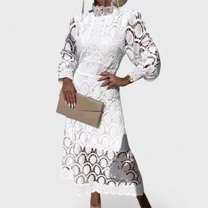 Elise - Shiny lace dress, feminine