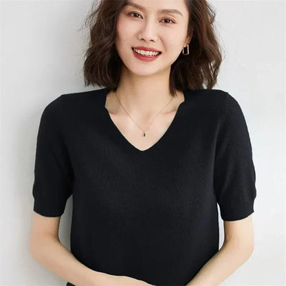 Elysian Ribbed V-Neck Top