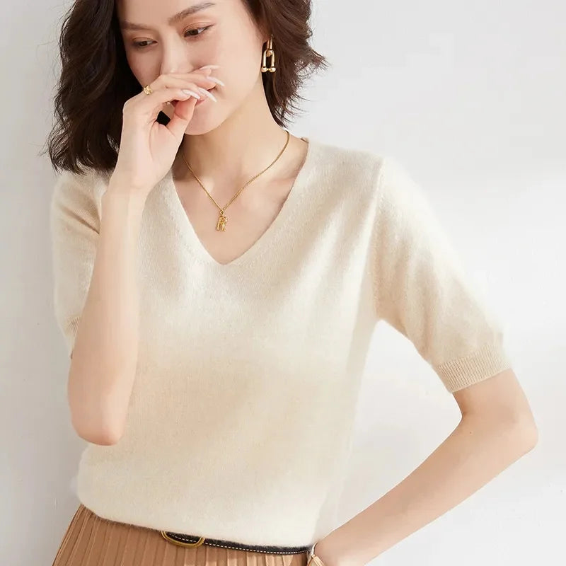 Elysian Ribbed V-Neck Top