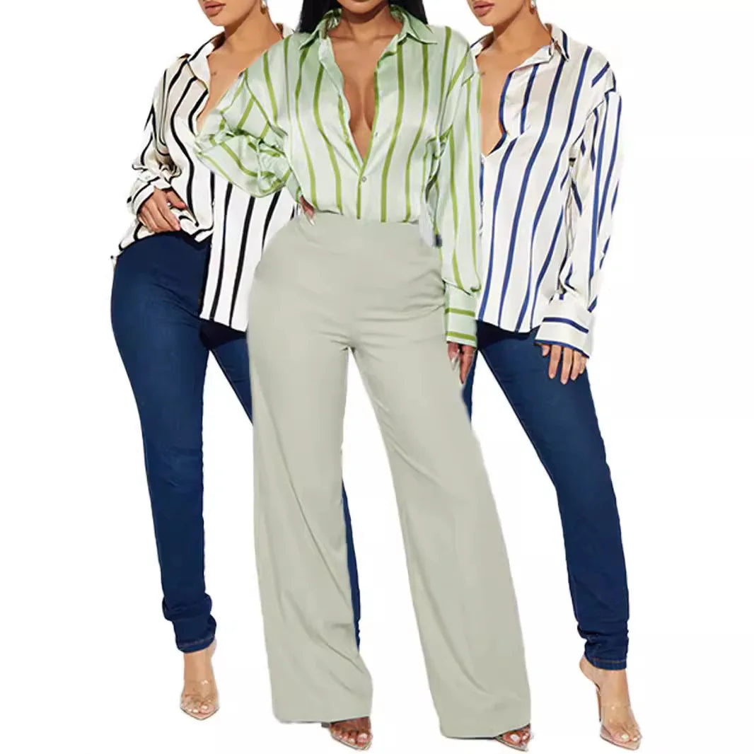 Delaney striped silk blouse