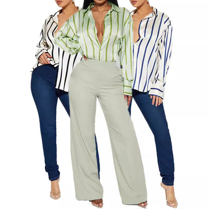 Delaney striped silk blouse