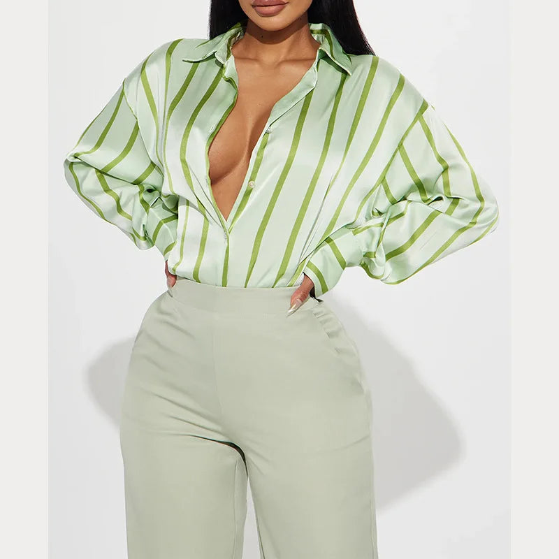 Delaney striped silk blouse