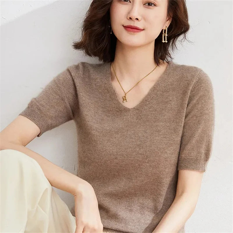 Elysian Ribbed V-Neck Top