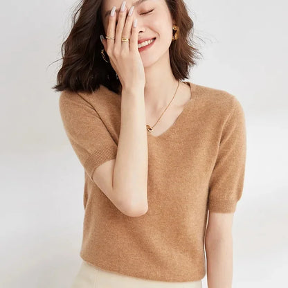 Elysian Ribbed V-Neck Top