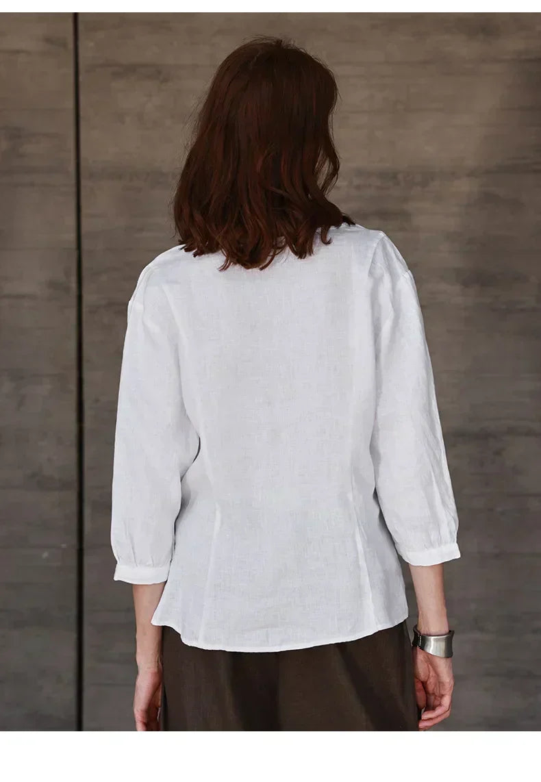 Silk V-neck blouse