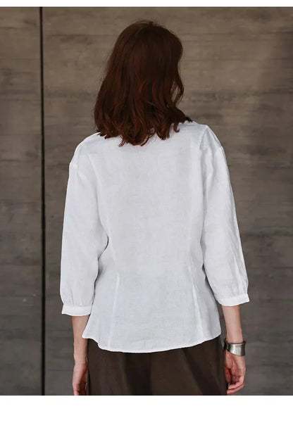 Silk V-neck blouse