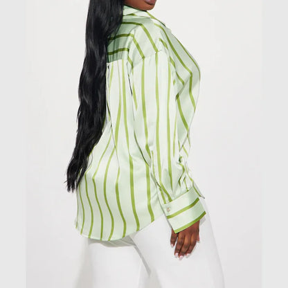 Delaney striped silk blouse