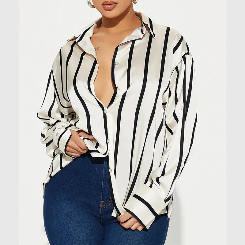Delaney striped silk blouse