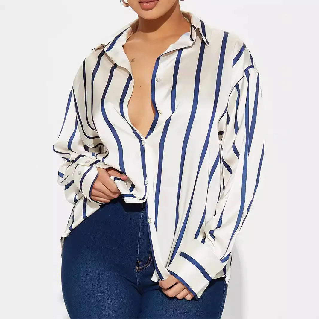 Delaney striped silk blouse