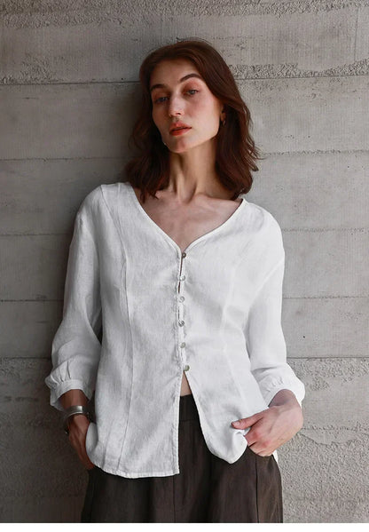 Silk V-neck blouse