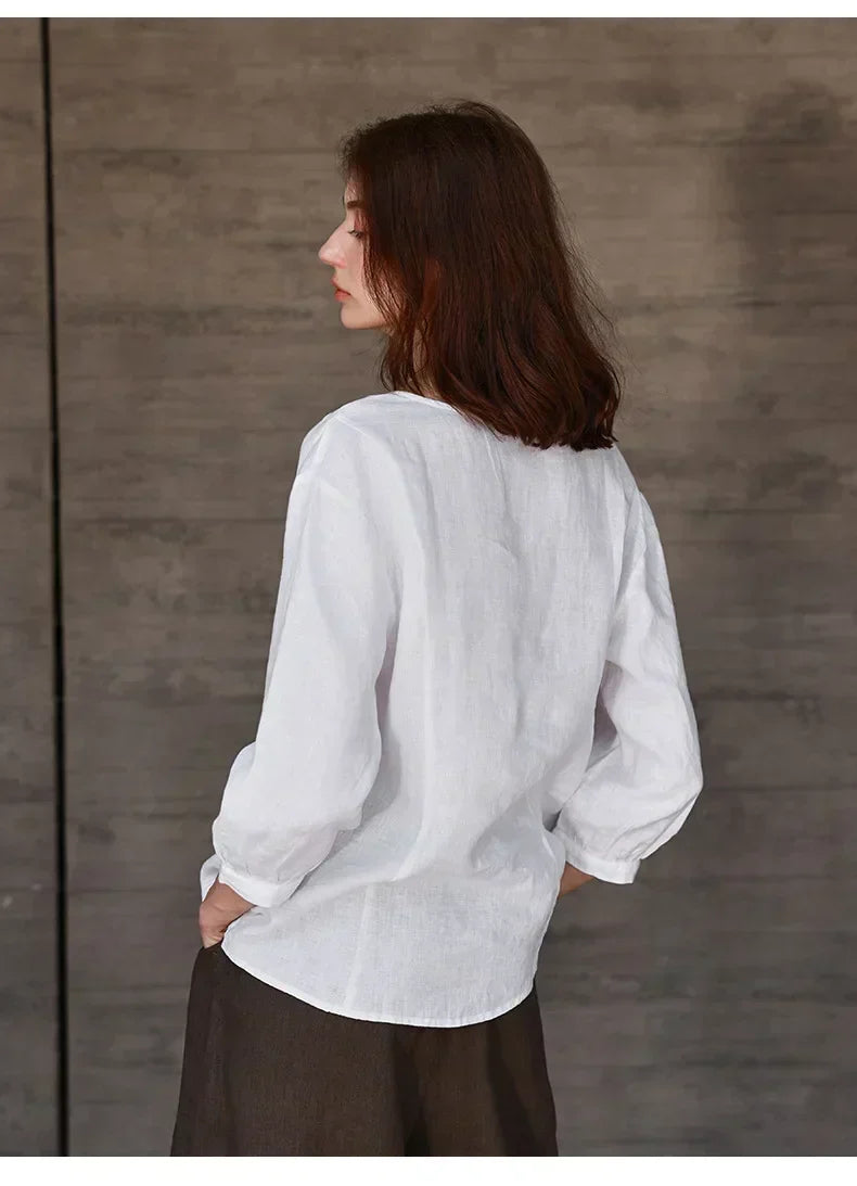 Silk V-neck blouse