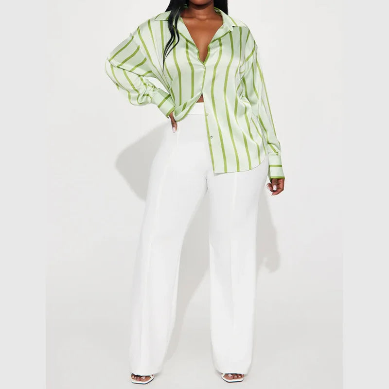 Delaney striped silk blouse