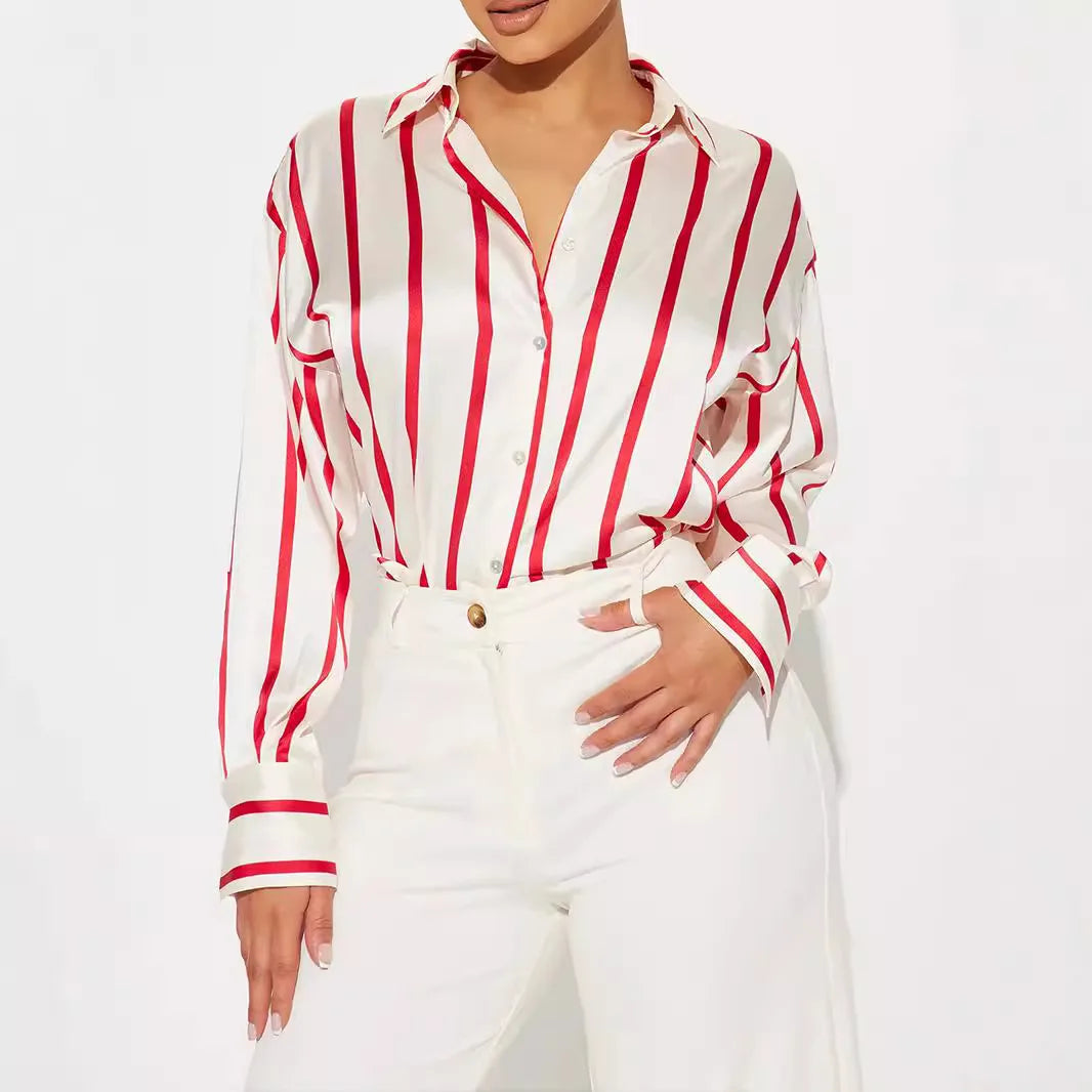 Delaney striped silk blouse