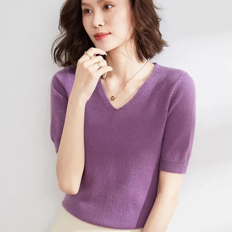 Elysian Ribbed V-Neck Top