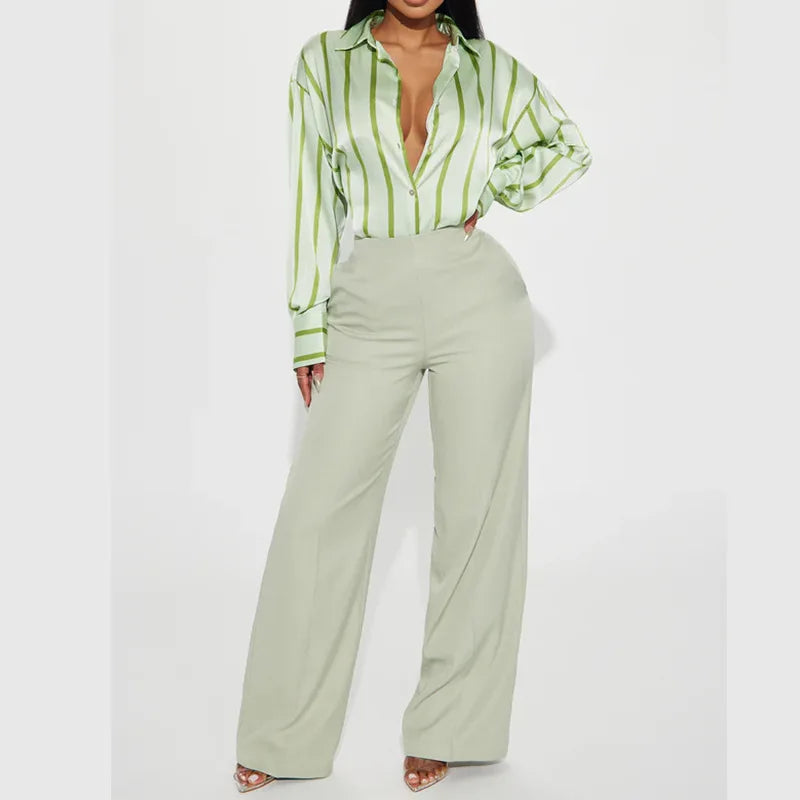 Delaney striped silk blouse