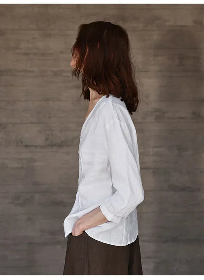 Silk V-neck blouse
