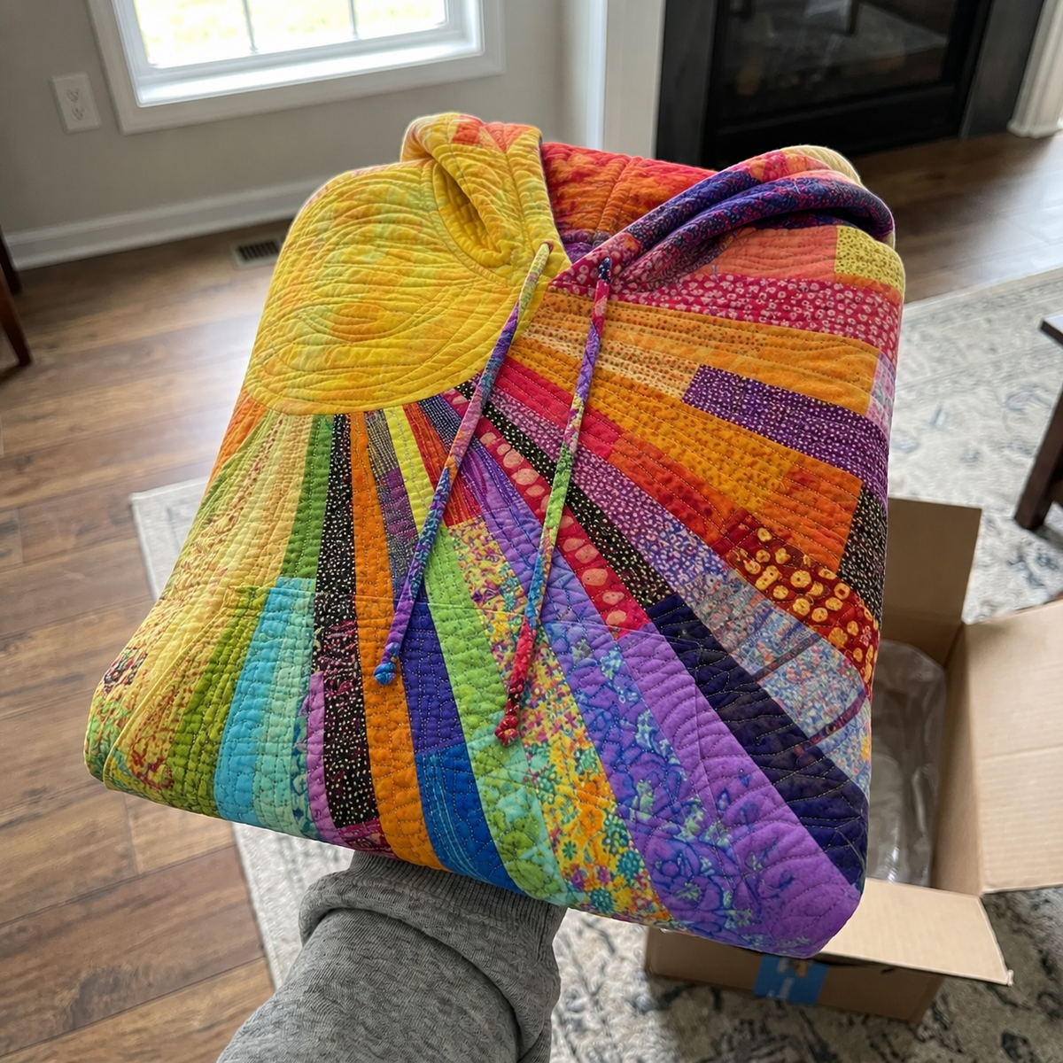 Eliška | Barevný patchwork po celé mikině