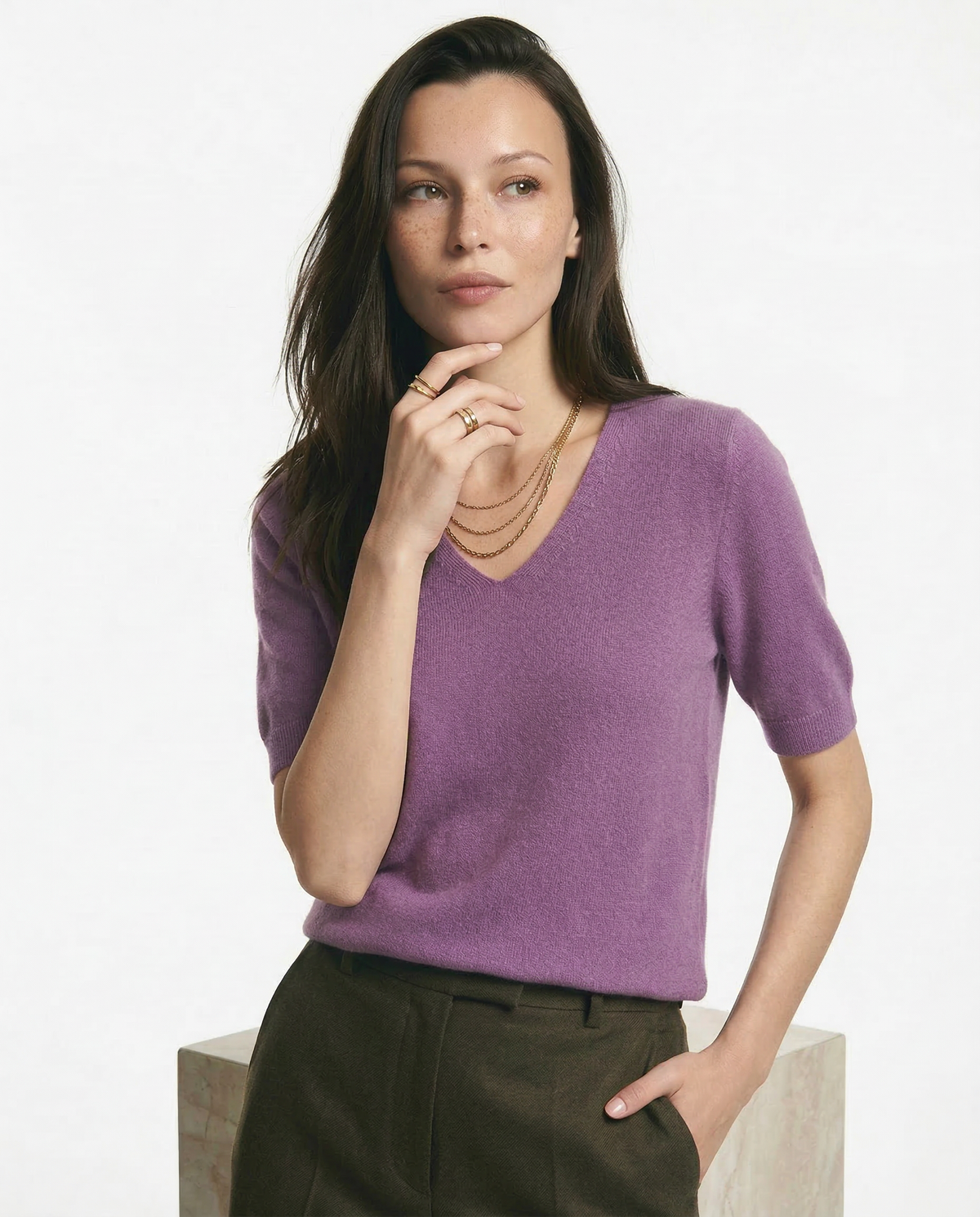 Elysian Ribbed V-Neck Top