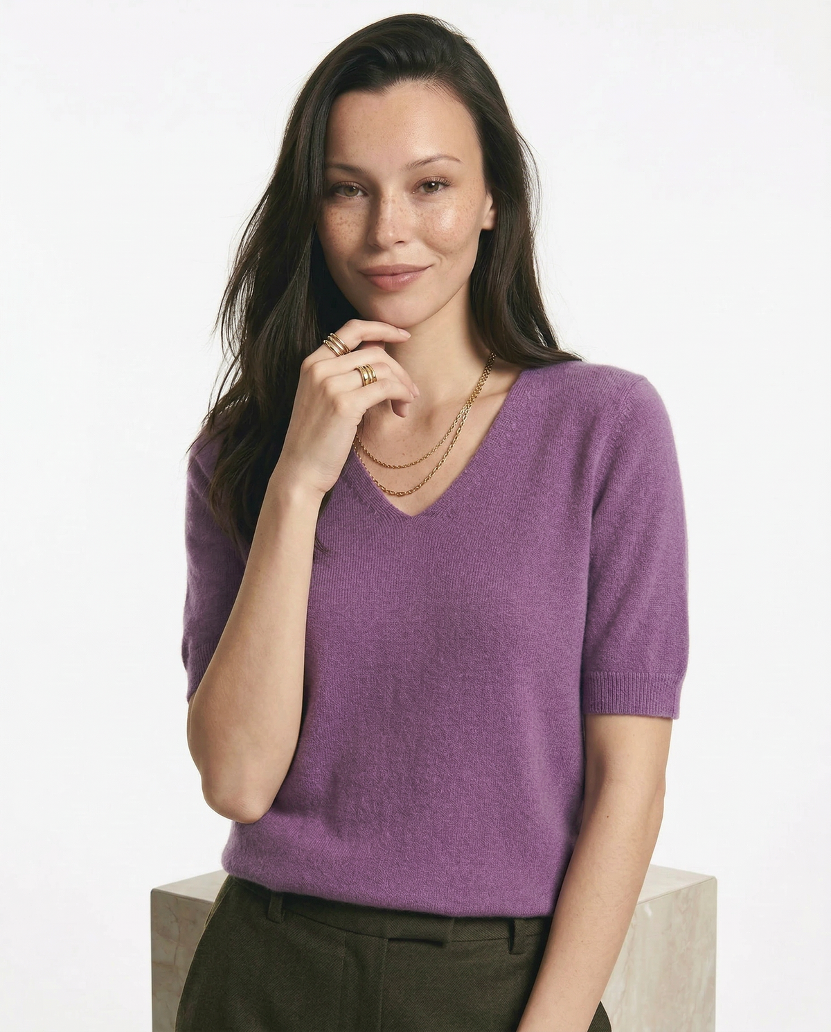 Elysian Ribbed V-Neck Top
