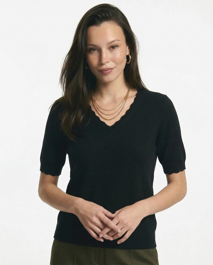Elysian Ribbed V-Neck Top
