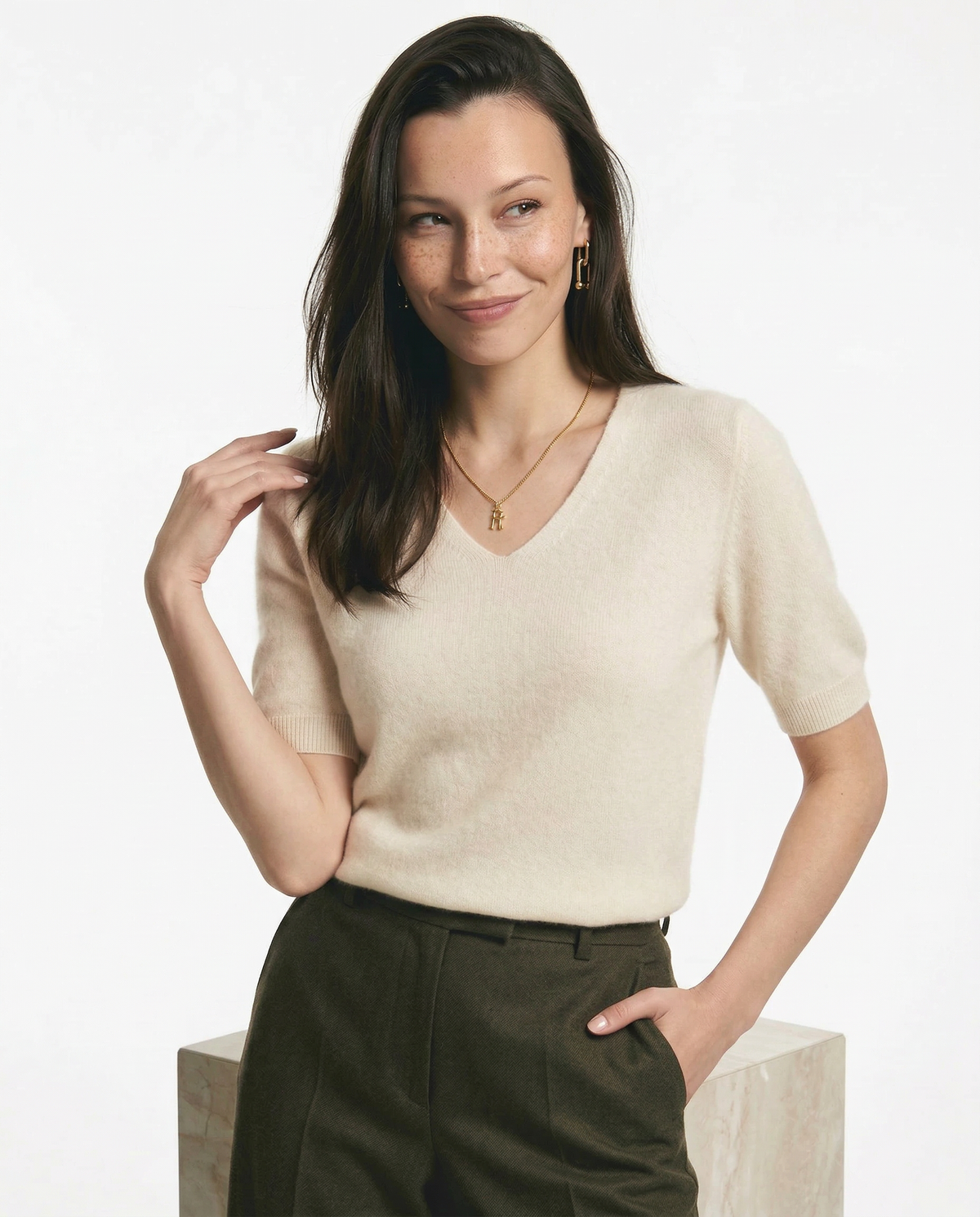 Elysian Ribbed V-Neck Top