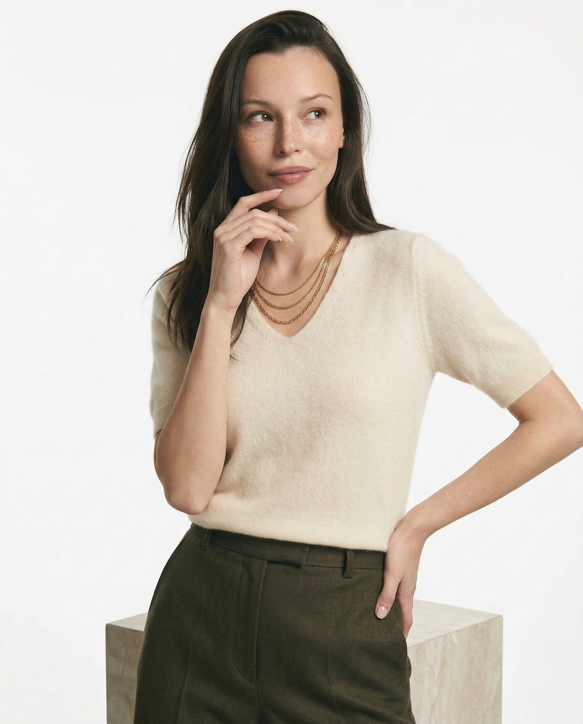 Elysian Ribbed V-Neck Top