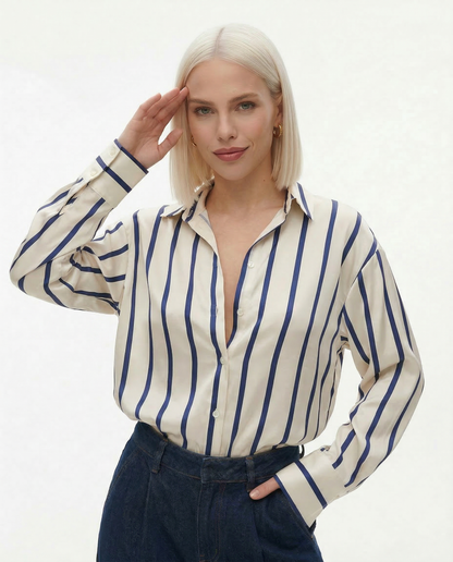 Delaney striped silk blouse