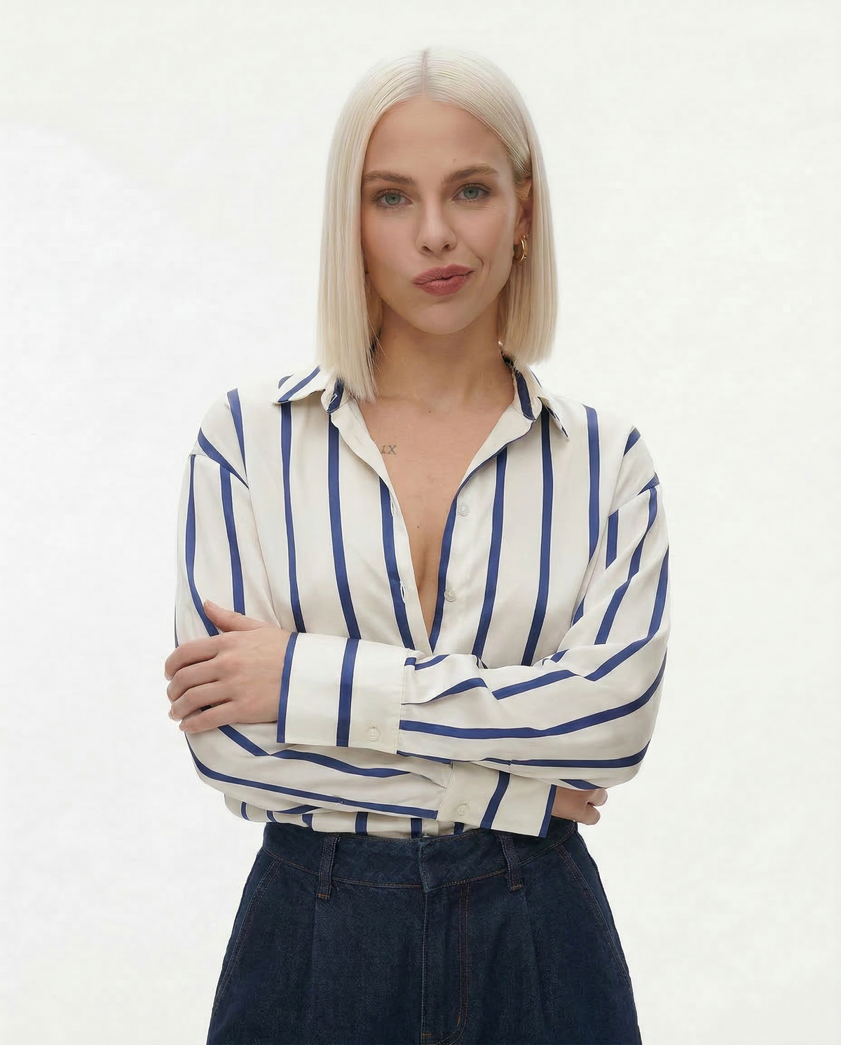 Delaney striped silk blouse