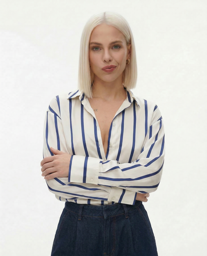 Delaney striped silk blouse