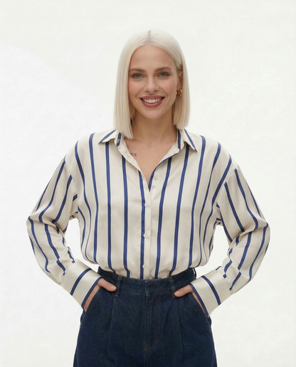 Delaney striped silk blouse