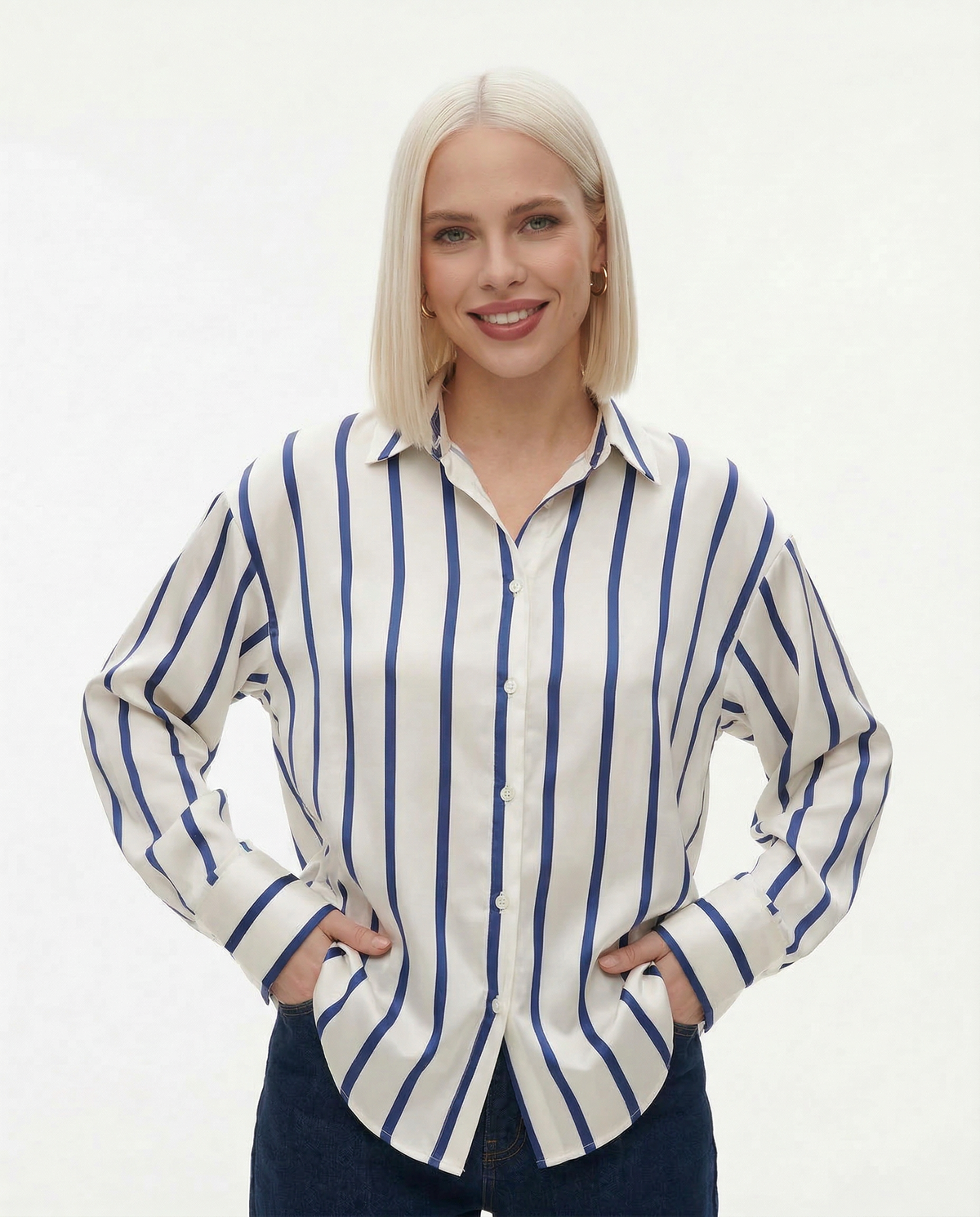 Delaney striped silk blouse