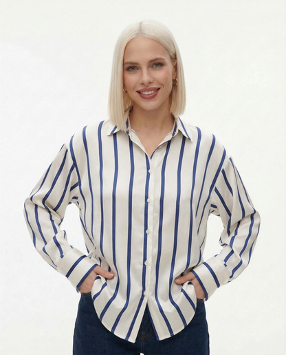 Delaney striped silk blouse