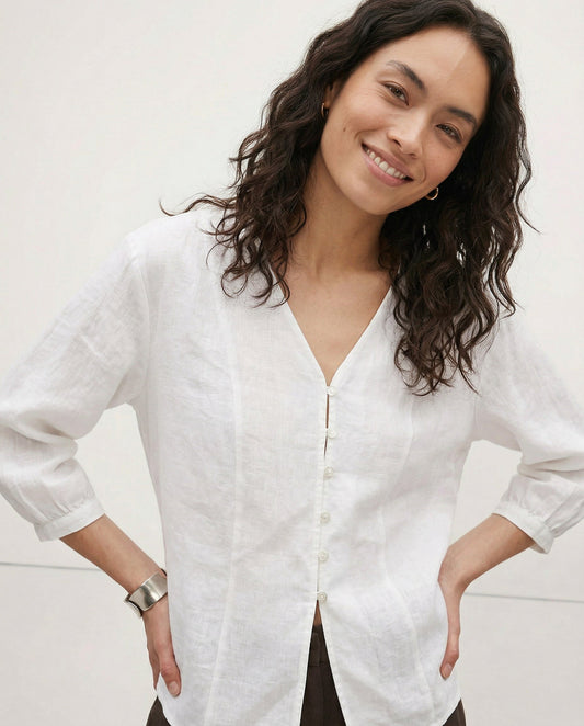 Silk V-neck blouse