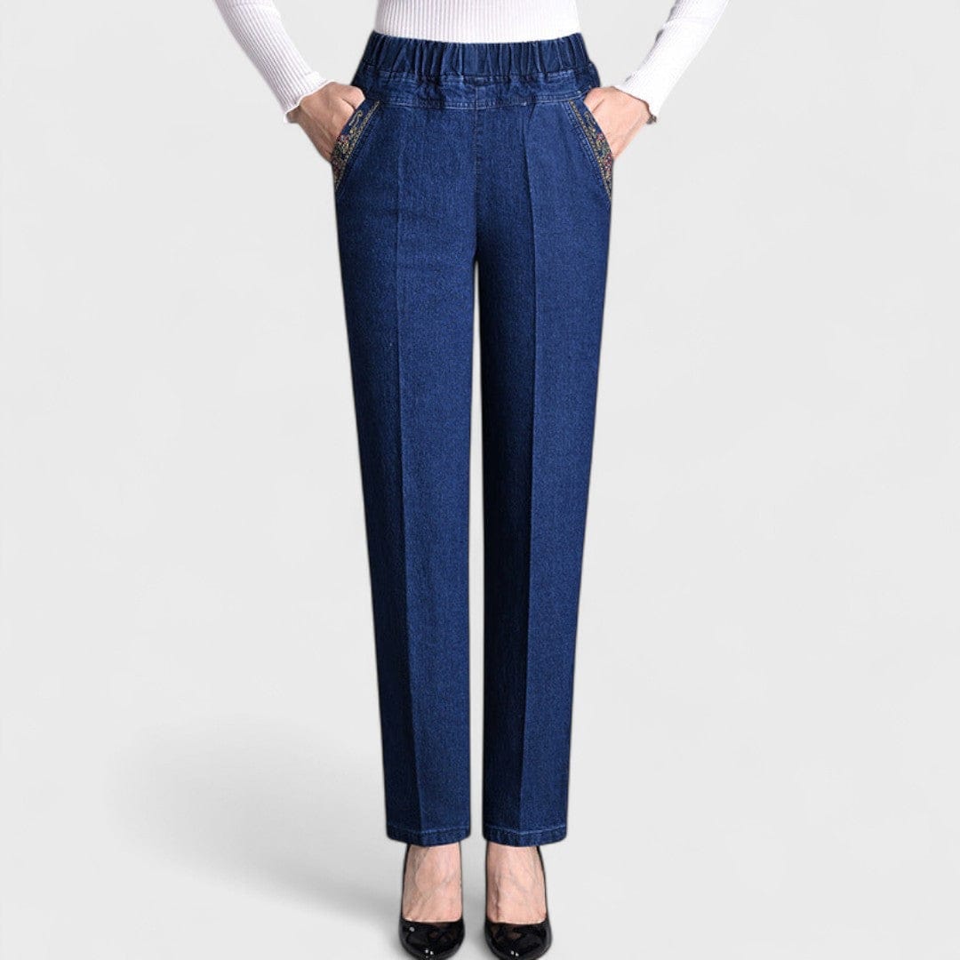 Maira - Women's jeans with elasticated waist and side pockets