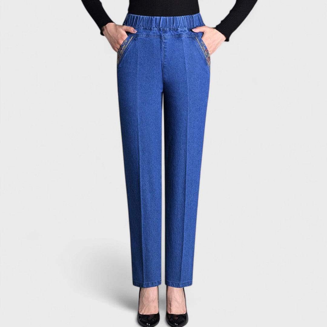 Maira - Women's jeans with elasticated waist and side pockets