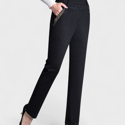 Maira - Women's jeans with elasticated waist and side pockets