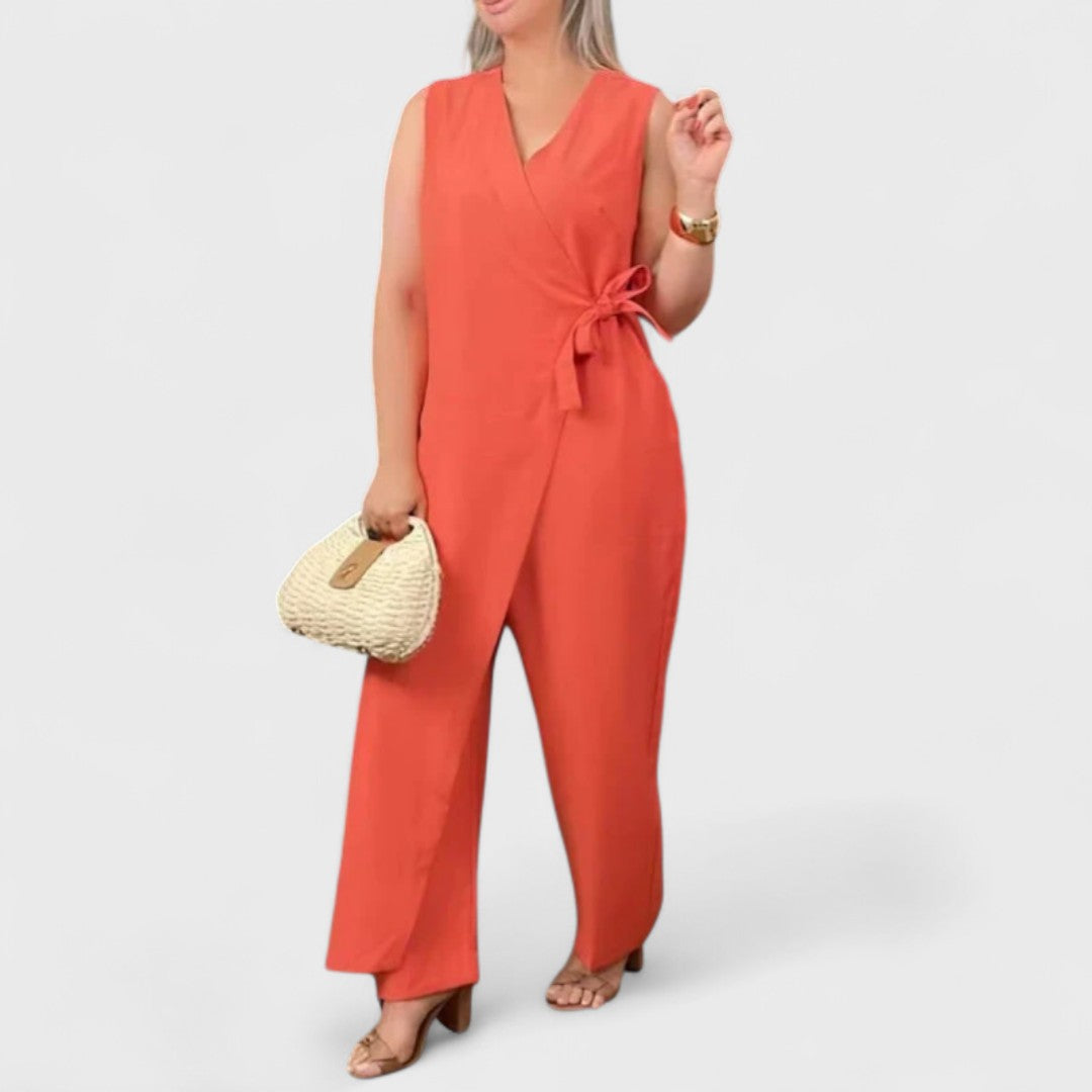 Inès - Elegant V-Neck Jumpsuit